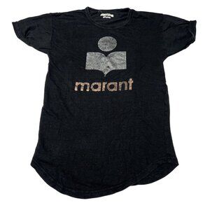 Isabel Marant Etoile Zewel Short Sleeve Logo T-Shirt in Black